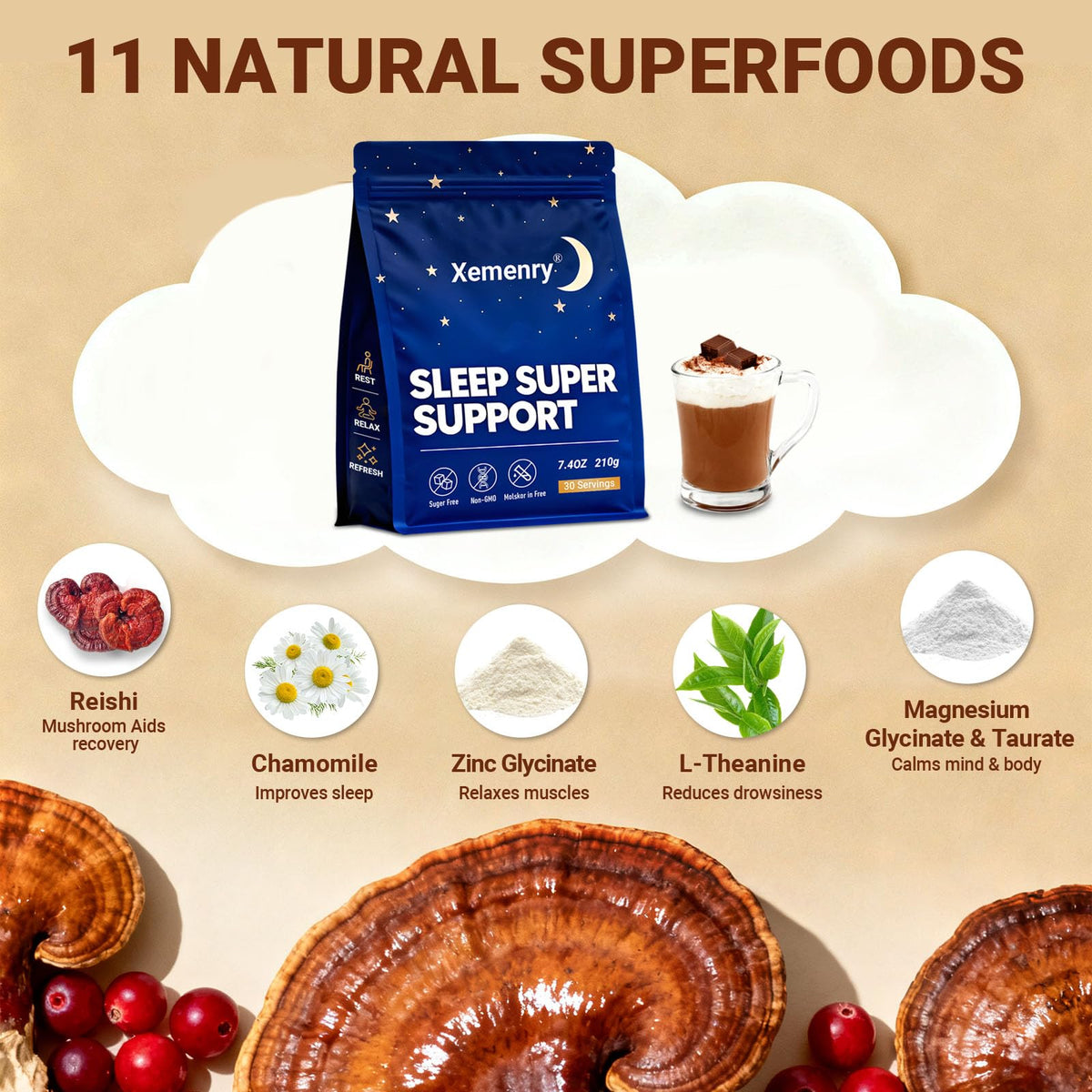Sachet de chocolat chaud Xemenry avec ingrédients naturels