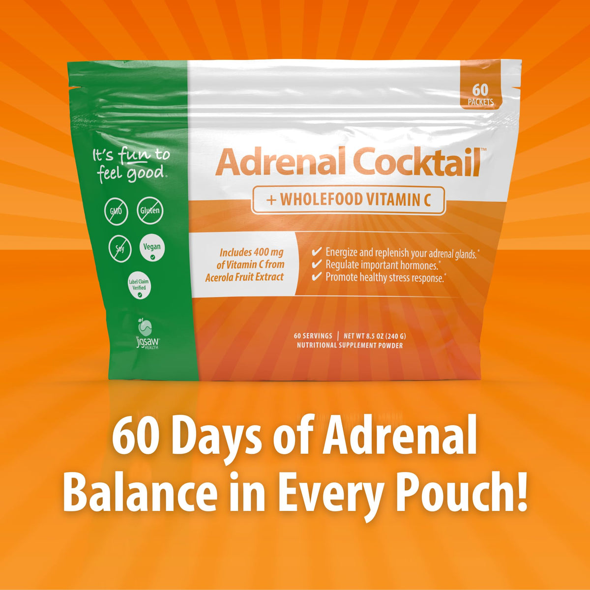 Sachet de Cocktail Adrenal Jigsaw Health avec Vitamine C