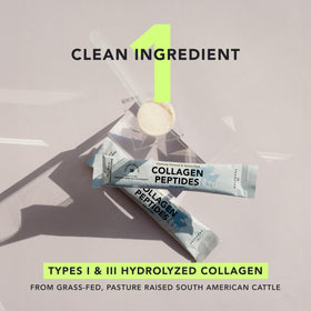 Sachet de collagène AMANDEAN ouvert avec poudre visible