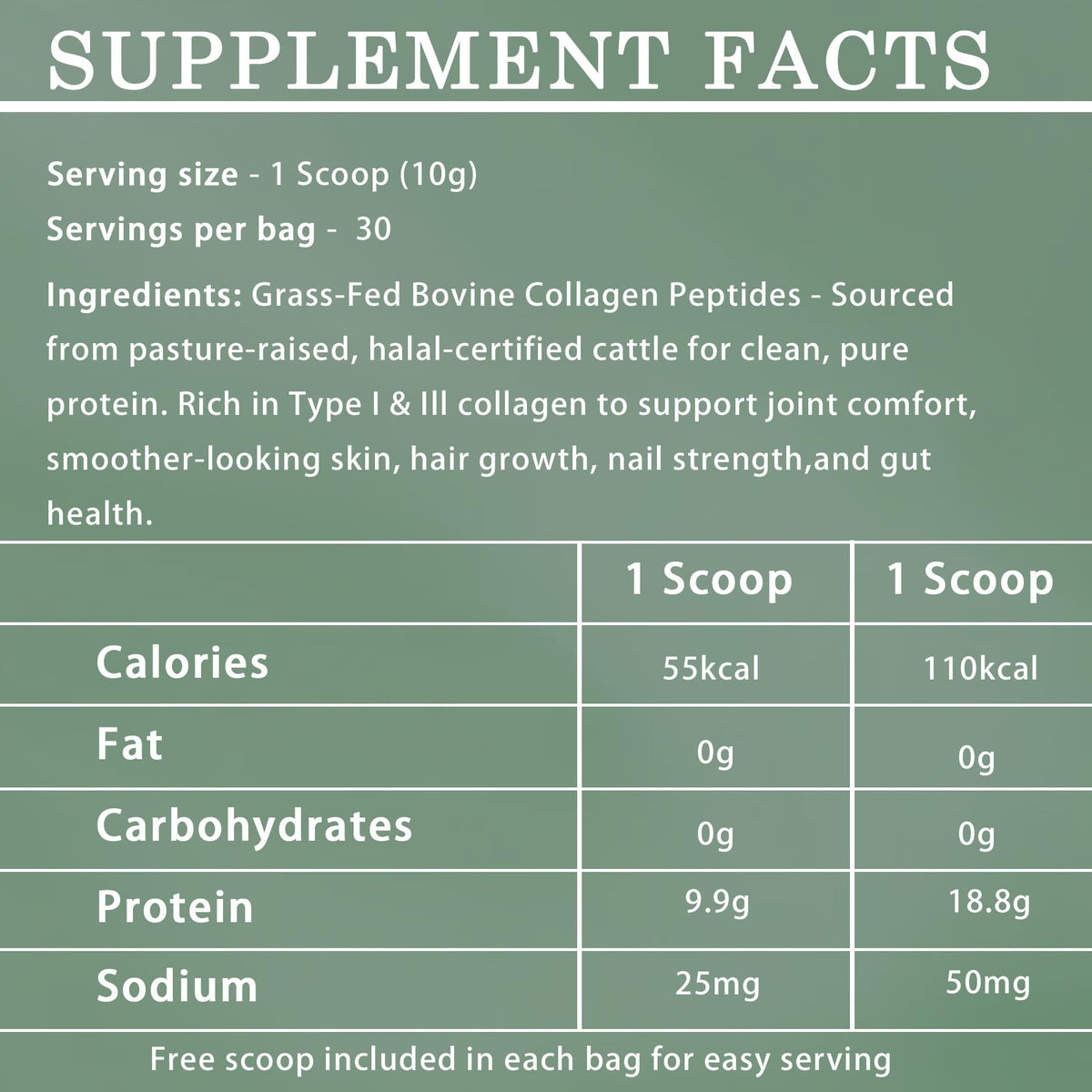 Sachet de collagène halal Lexenic avec des ingrédients naturels