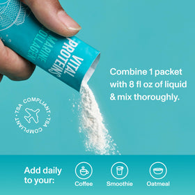 Sachet de collagène marin Vital Proteins ouvert avec contenu visible