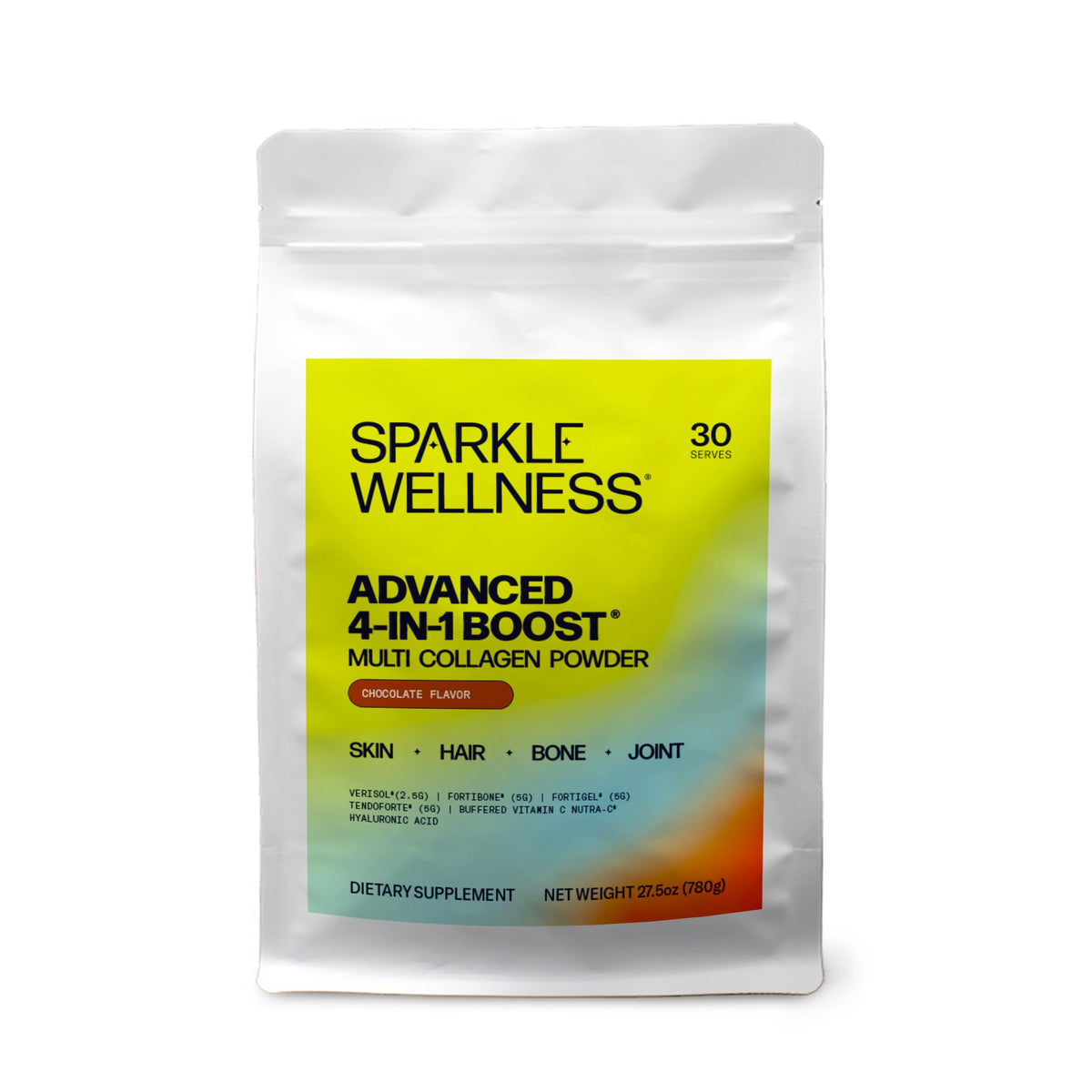 Sachet de collagène Sparkle Wellness 4-en-1 Chocolat vue de face