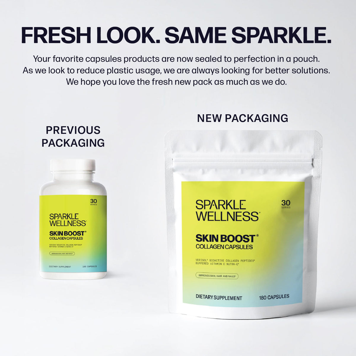 Sachet de collagène VERISOL Sparkle Wellness avec étiquette visible