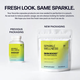 Sachet de collagène VERISOL Sparkle Wellness avec étiquette visible