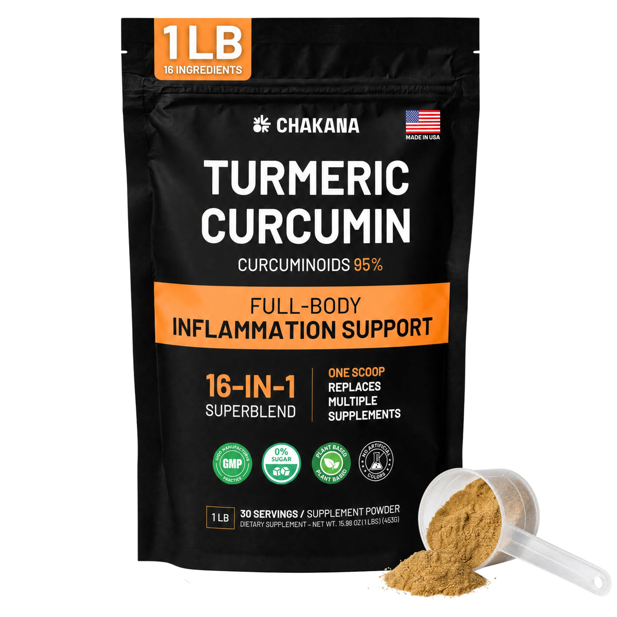 Sachet de complément alimentaire curcuma CHAKANA 762g