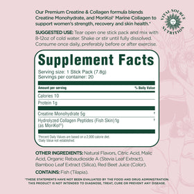 Sachet de créatine et collagène Vital Source Nutrition Flexi sur une table