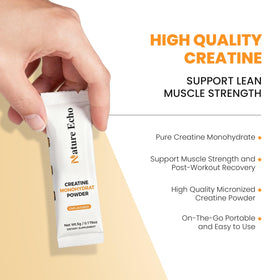 Sachet de créatine monohydrate Nature Echo avec étiquette visible