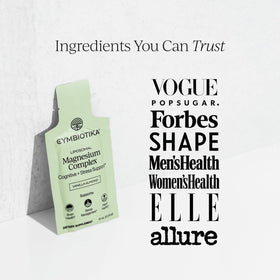 Sachet de CYMBIOTIKA Complex de Magnésium Liposomal avec des ingrédients sur le côté