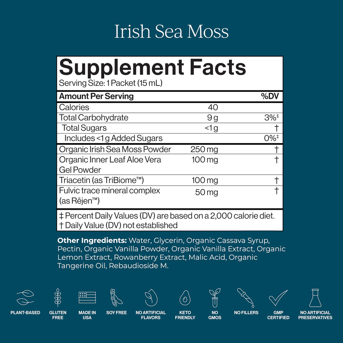 Sachet de CYMBIOTIKA Irish Sea Moss ouvert