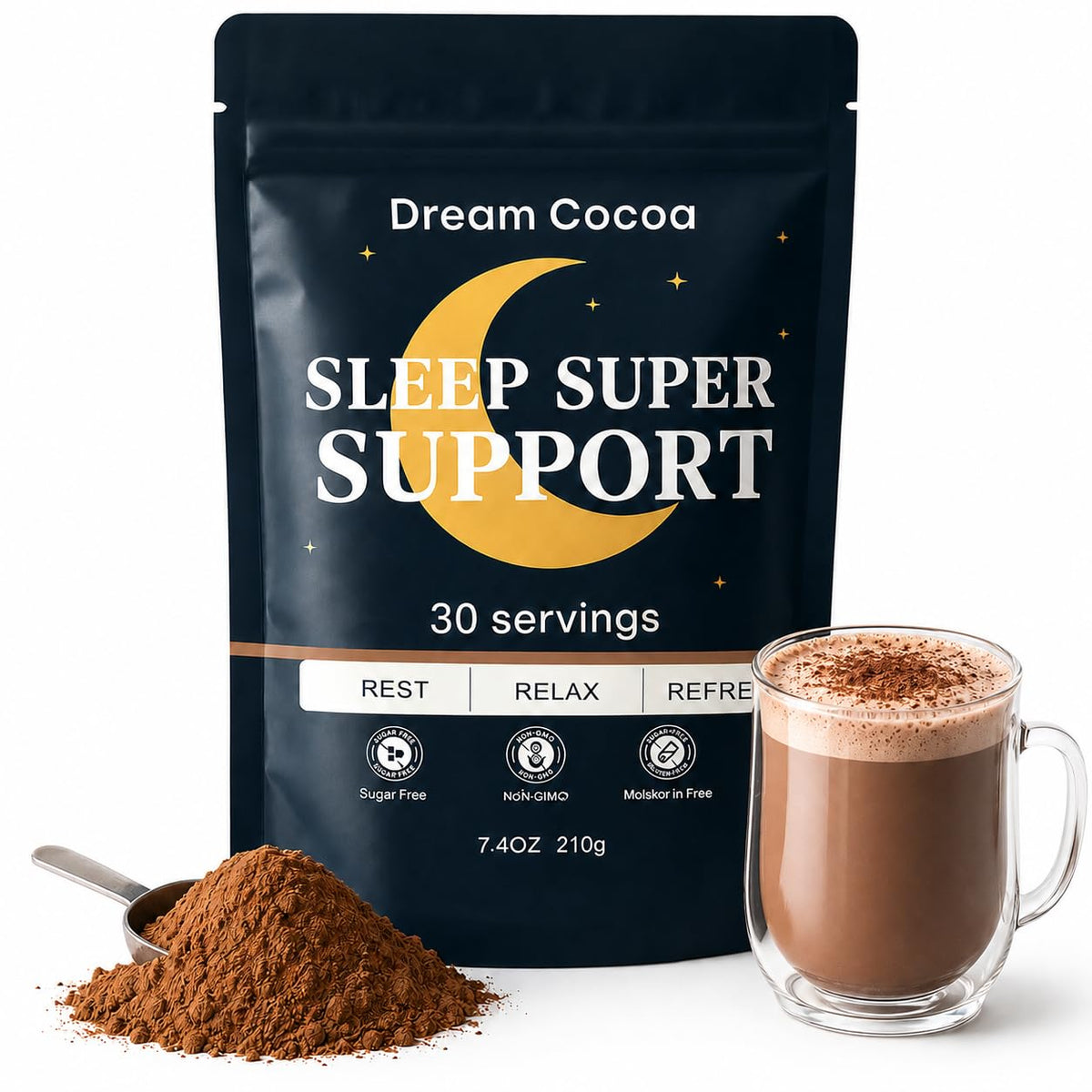 Sachet de Dream Cocoa Chocolat Chaud au Magnésium 225g