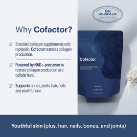 Sachet de ELYSIUM Cofactor sur une table en bois