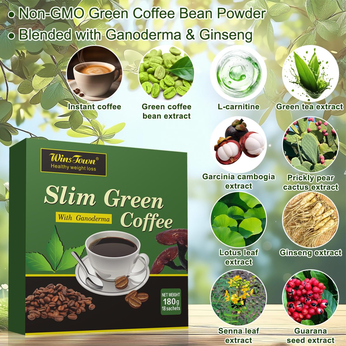 Sachet de FARWIX Poudre d'extrait de café vert ouvert