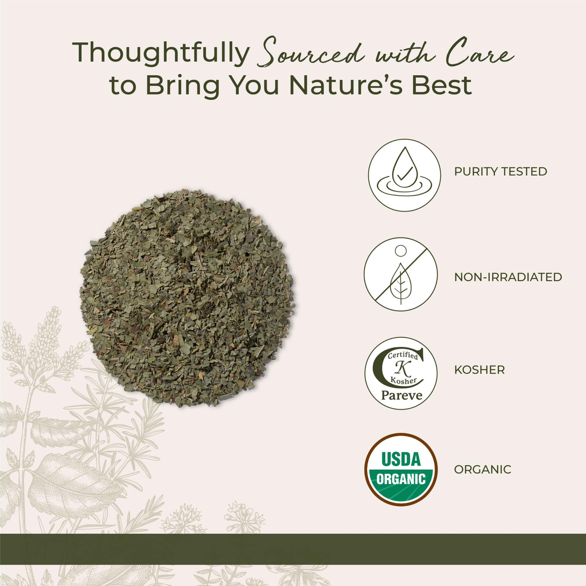Sachet de feuilles de neem bio Starwest Botanicals ouvert