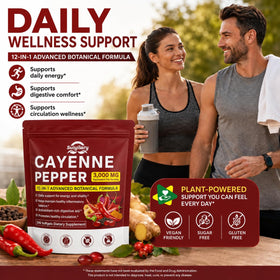 Sachet de gélules de cayenne Suiyilary ouvert avec gélules visibles