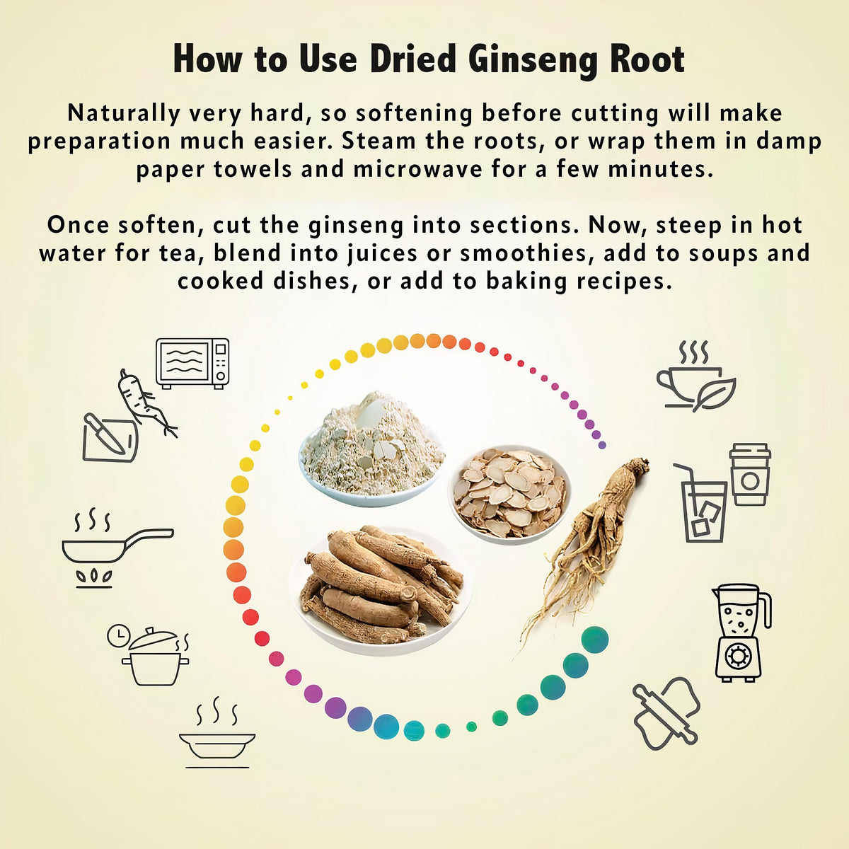 Sachet de ginseng américain Zen Ginseng ouvert