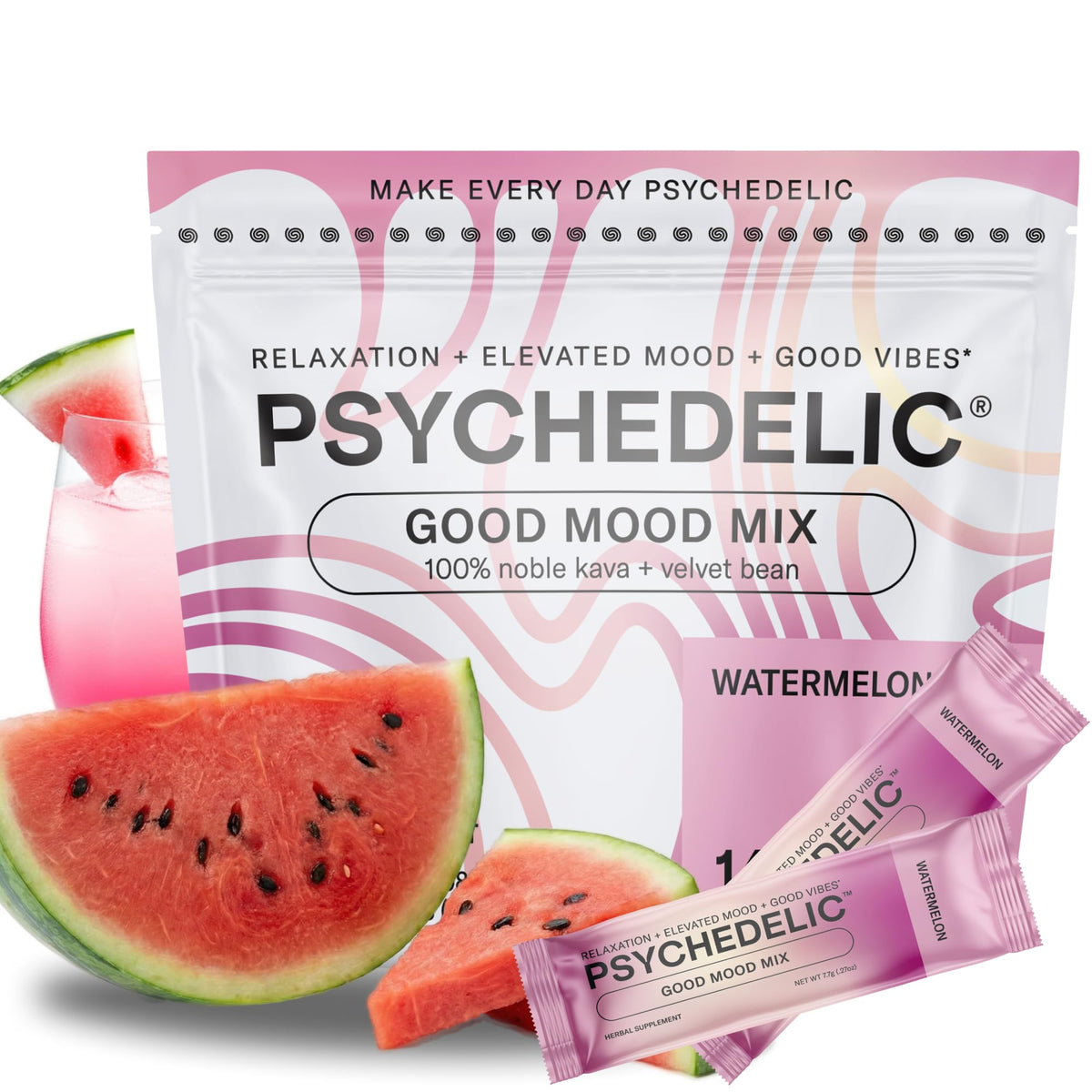 Sachet de Good Mood Mix de Psychedelic Water avec extrait de kava