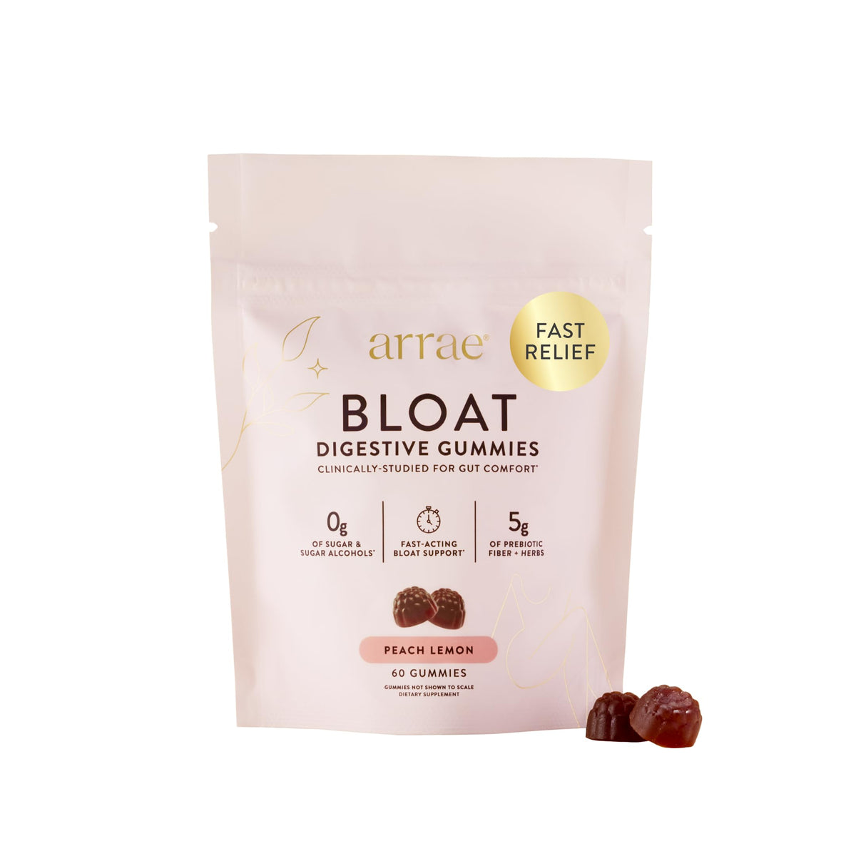 Sachet de Gummies Arrae Pêche Citron 60 unités
