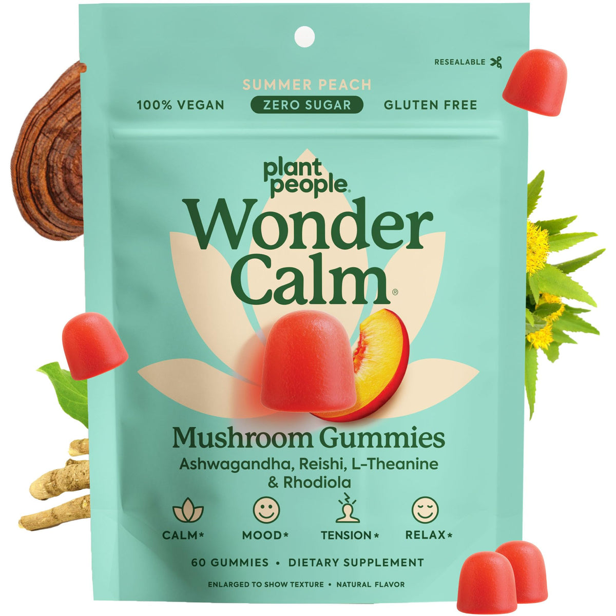 Sachet de gummies Ashwagandha Plant People vue de face