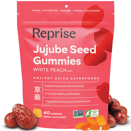 Sachet de gummies aux graines de jujube Reprise, 40 gummies au goût pêche