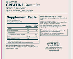 Sachet de gummies de créatine Myprotein, côté avec logo