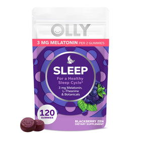 Sachet de gummies OLLY Sommeil 120 gélifiés avec un design coloré