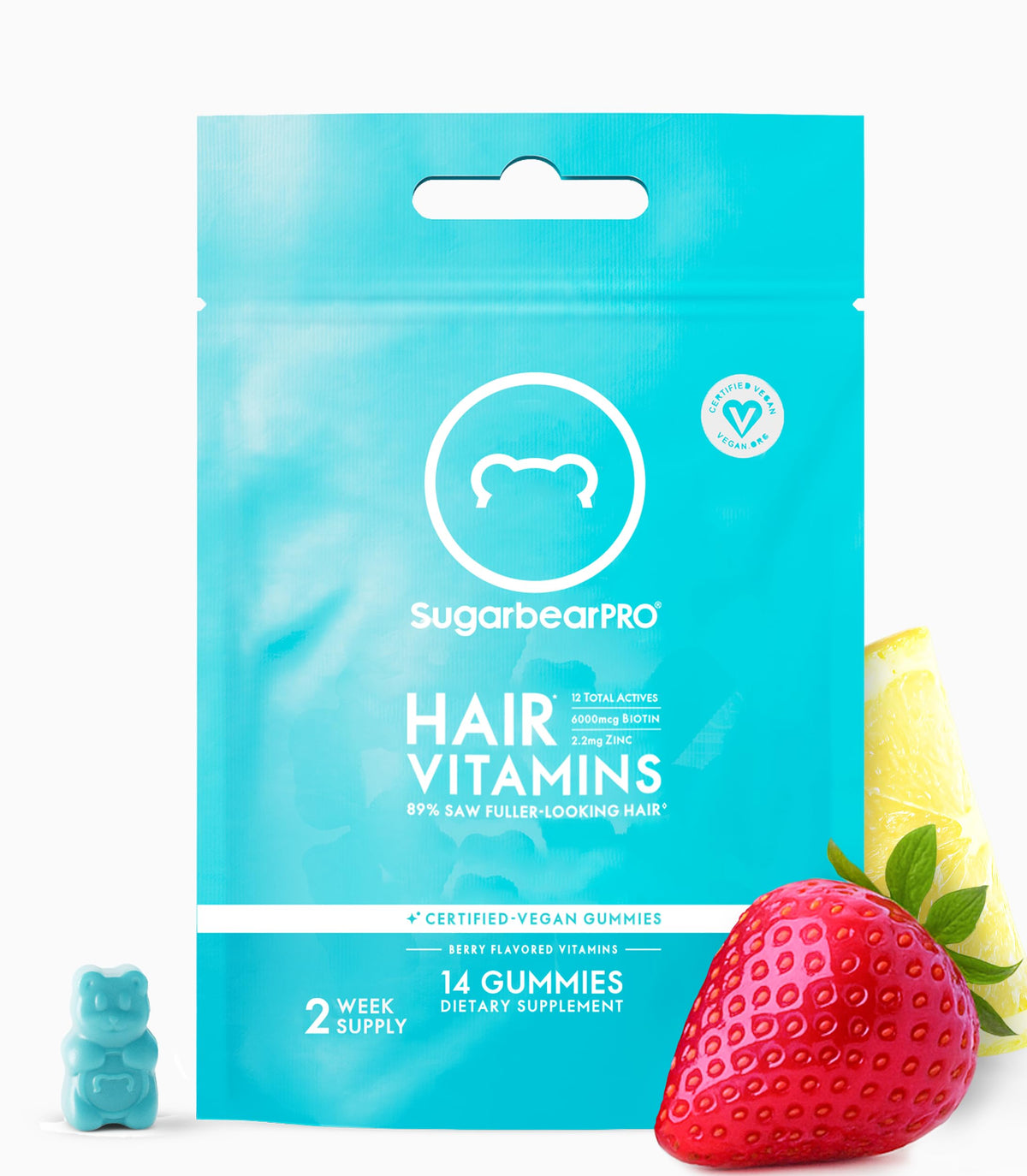 Sachet de gummies SugarBearHair pour cheveux 14 jours avec saveur de baies