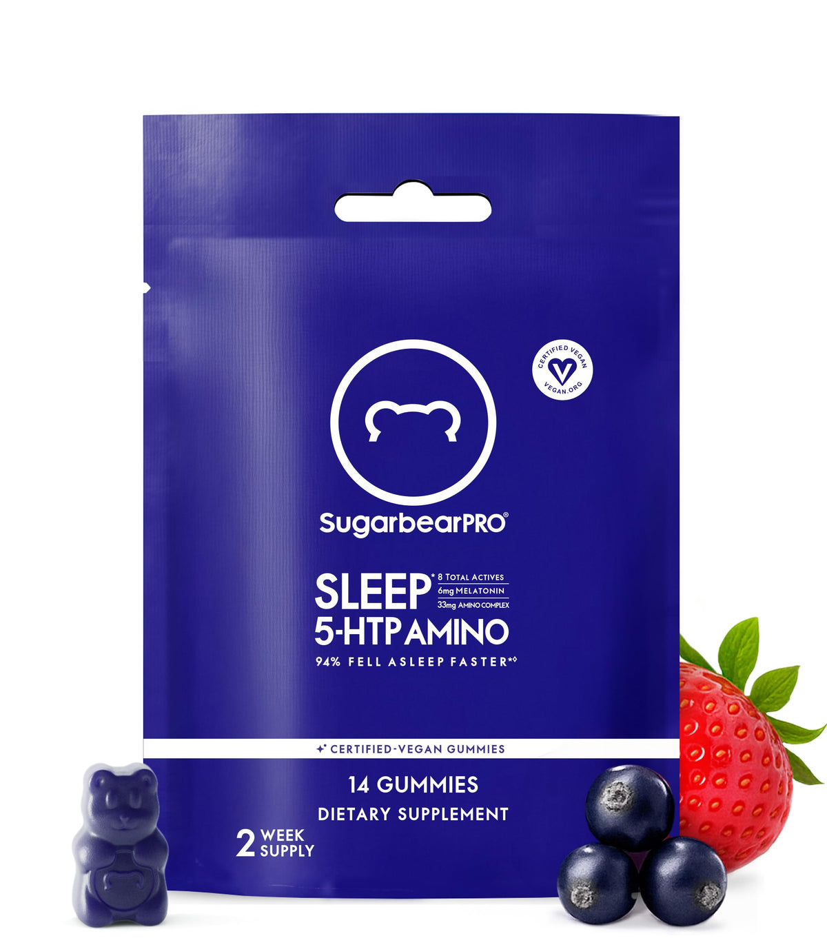 Sachet de gummies SugarBearHair Sommeil avec 14 gummies
