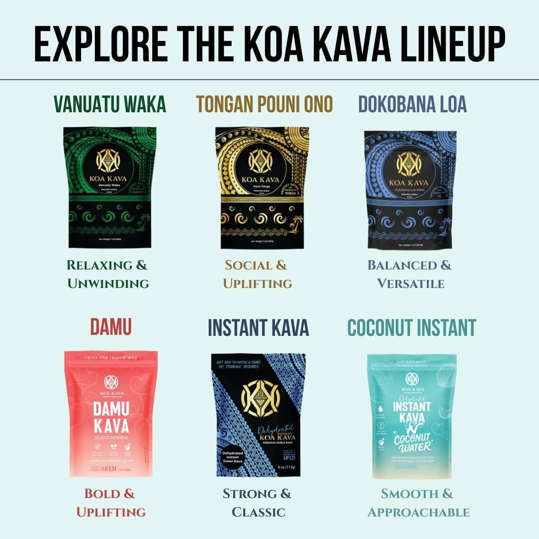 Sachet de Koa Kava avec une vue des ingrédients