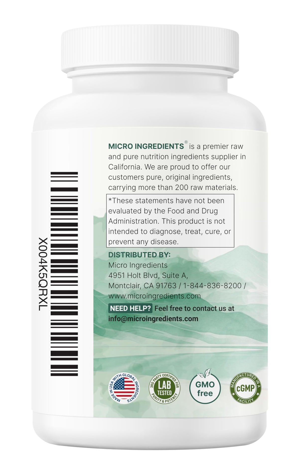 Sachet de Lithium Orotate 10mg Micro Ingredients sur un fond neutre