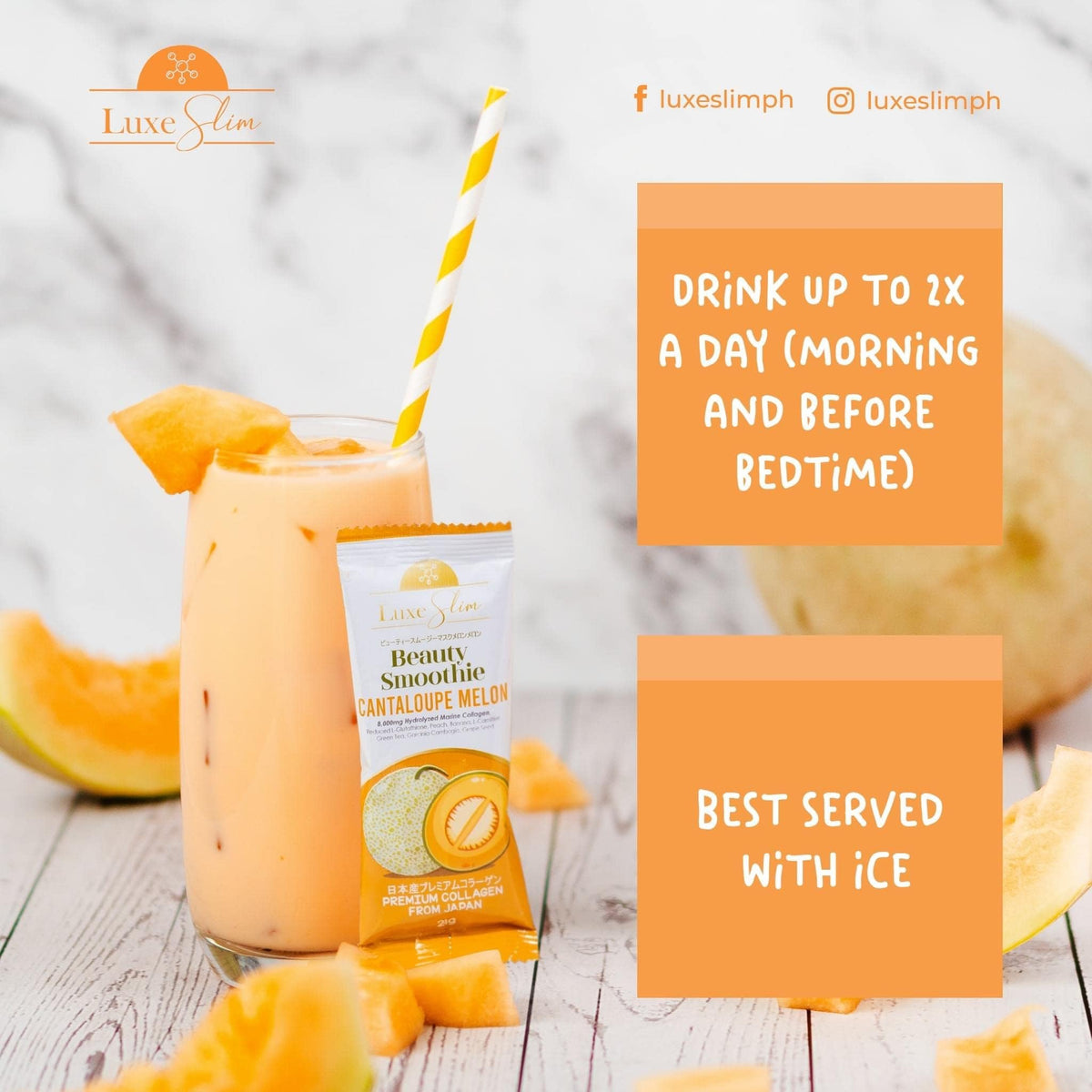 Sachet de Luxe Slim Smoothie ouvert montrant la poudre