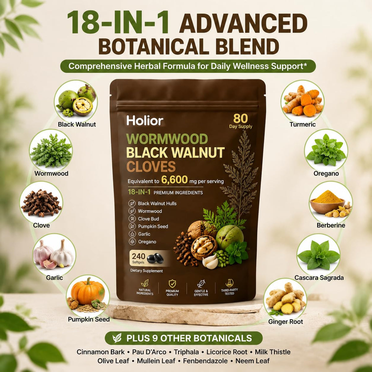 Sachet de Luxero Holior contenant 240 gélules molles