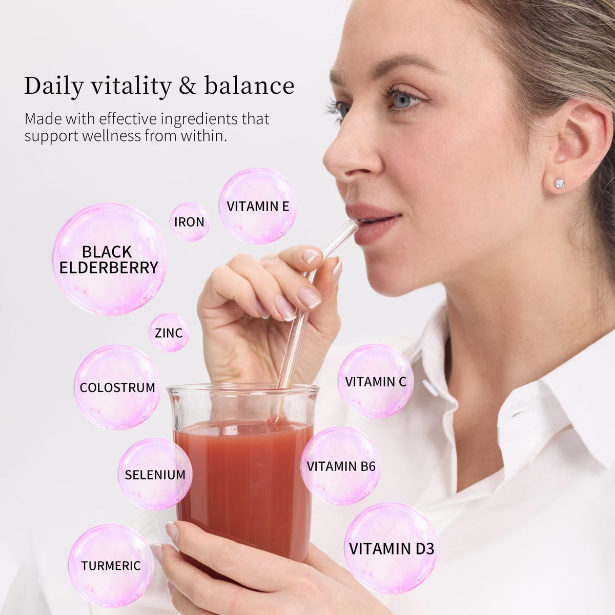 Sachet de mélange de boisson Secret Forest daily wellness ouvert avec poudre à l'intérieur