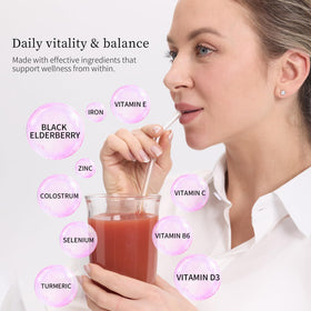 Sachet de mélange de boisson Secret Forest daily wellness ouvert avec poudre à l'intérieur
