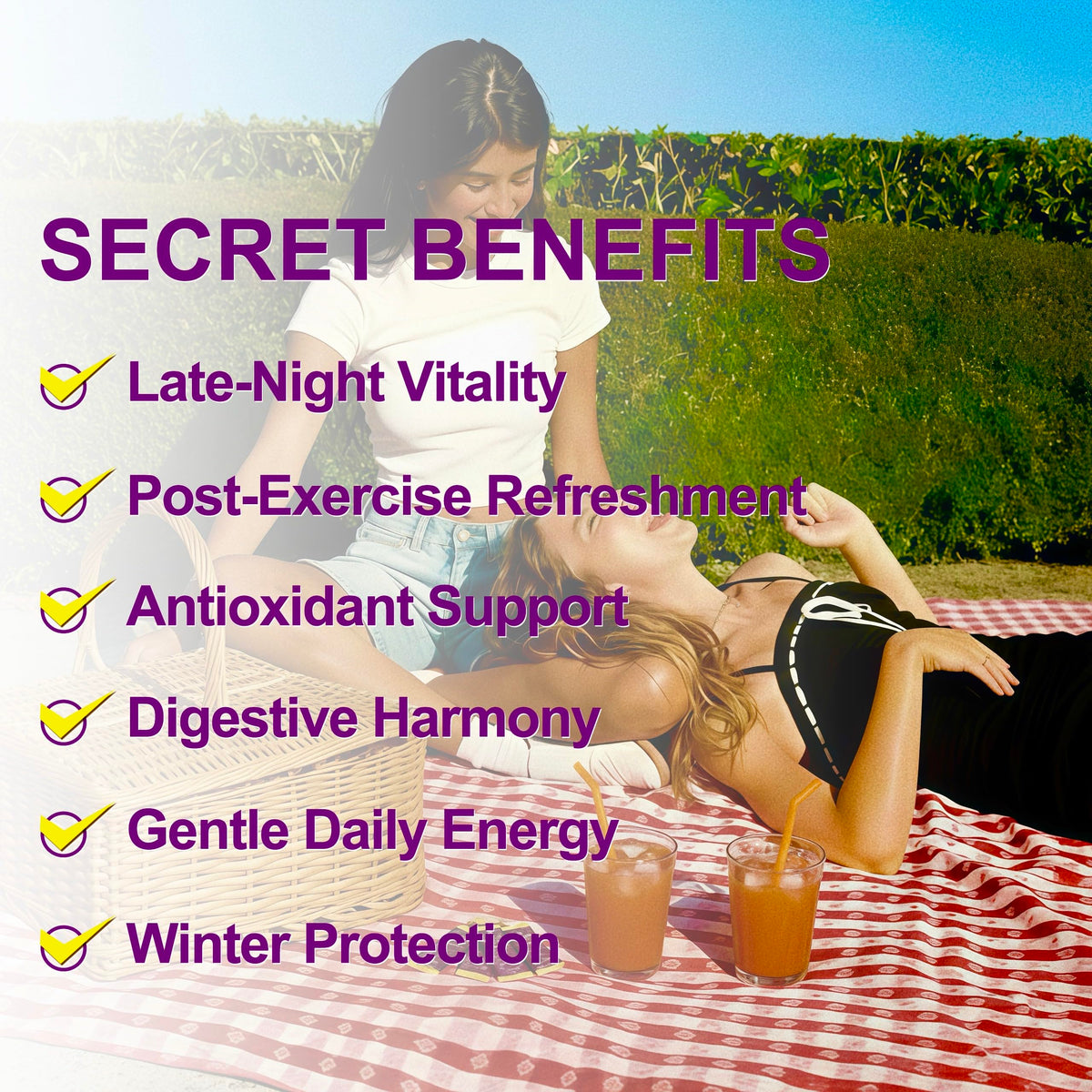 Sachet de mélange de boisson Secret Forest daily wellness sur une table en bois