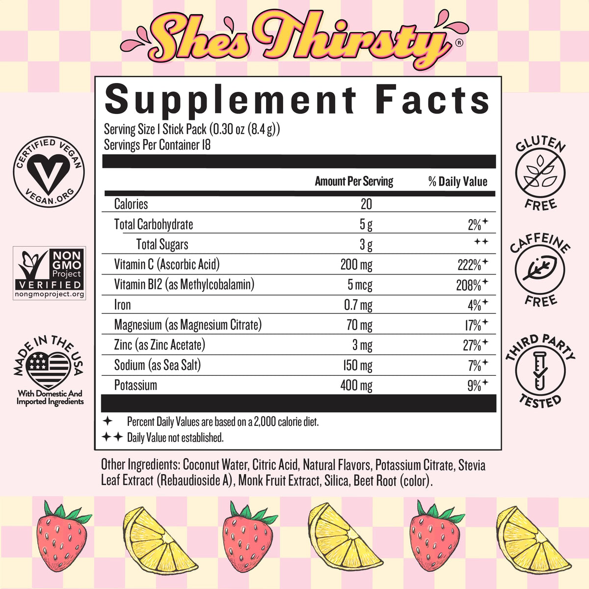 Sachet de mélange de noix de coco Legendairy Milk She’s Thirsty avec fraise et citron
