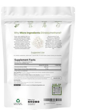 Sachet de Micro Ingredients DIM 300mg avec étiquette visible