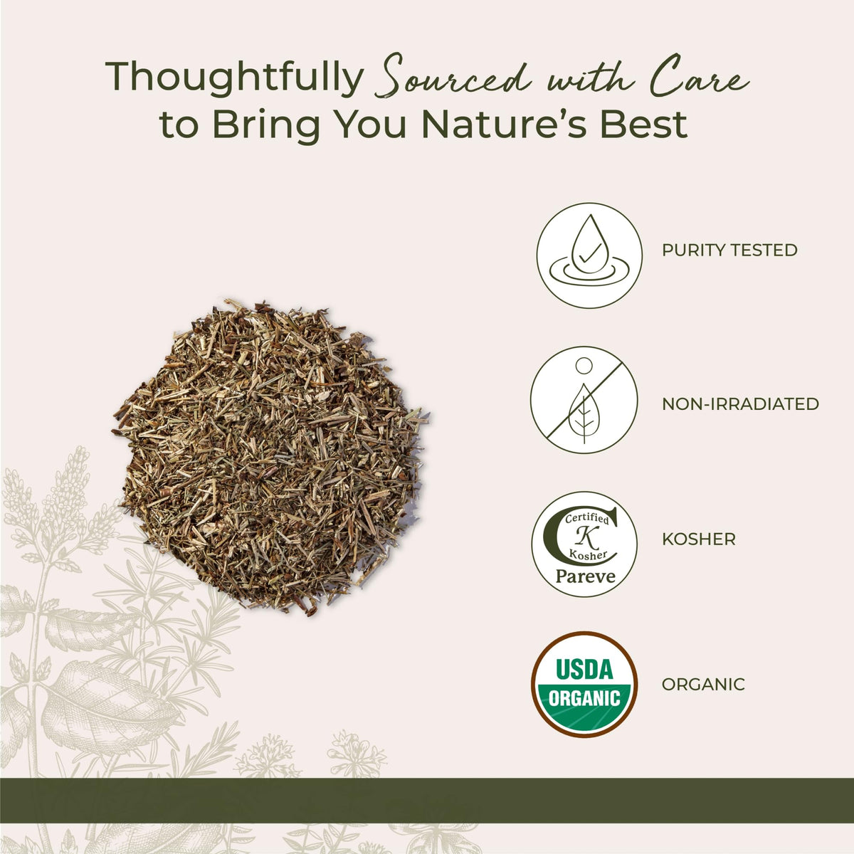 Sachet de millepertuis bio Starwest Botanicals sur fond blanc