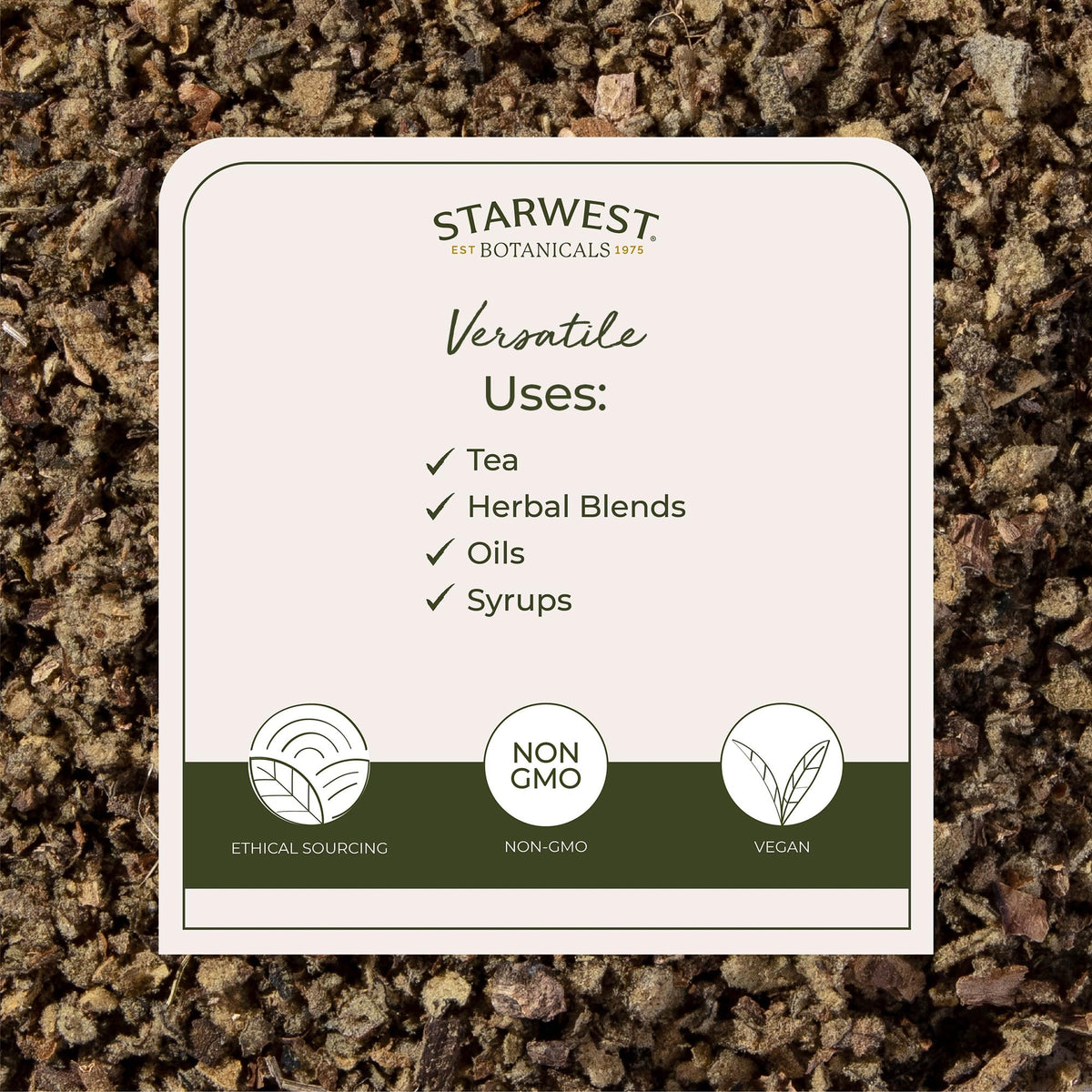 Sachet de Mullein bio Starwest Botanicals avec étiquette de certification bio