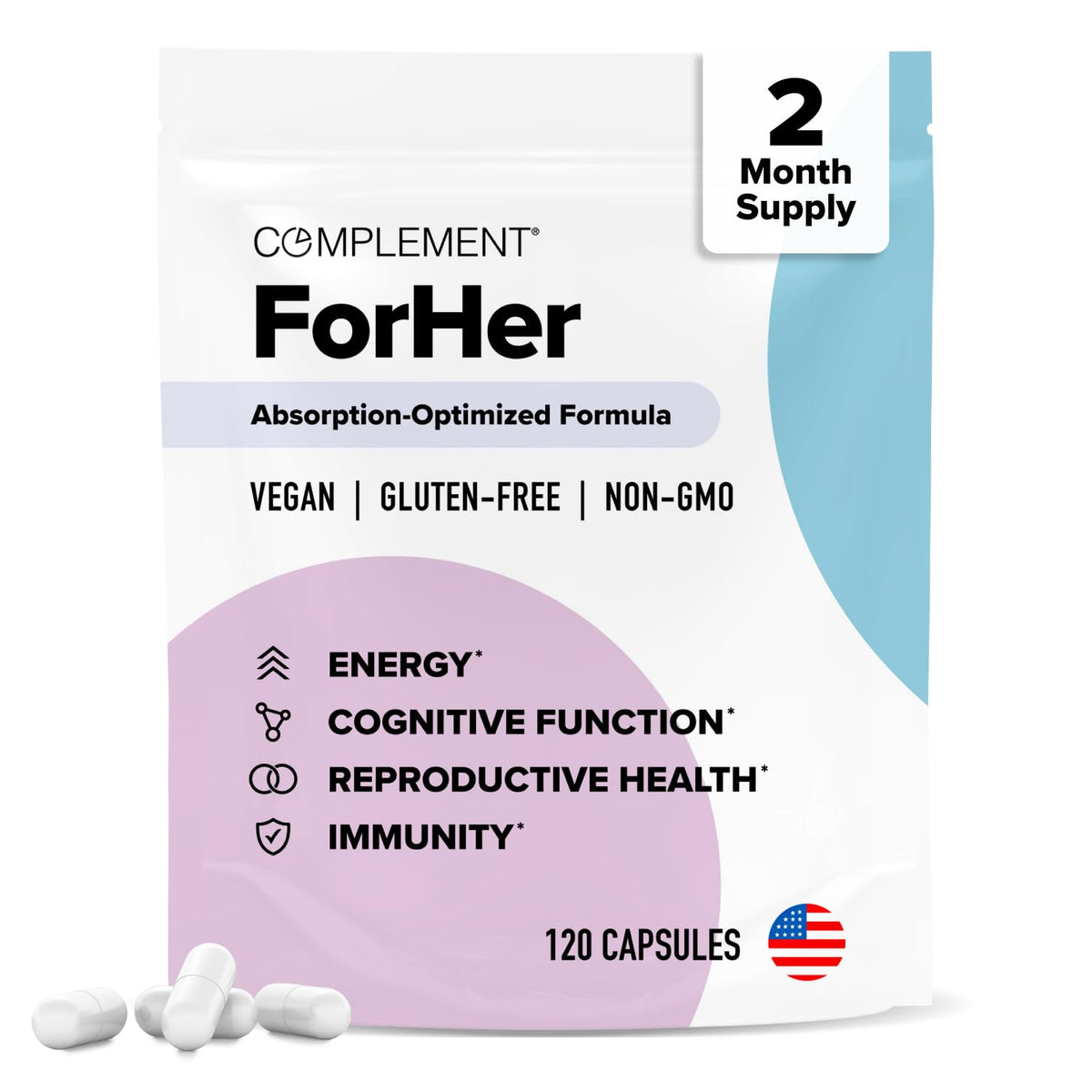Sachet de multivitamine femme Complement avec 60 portions