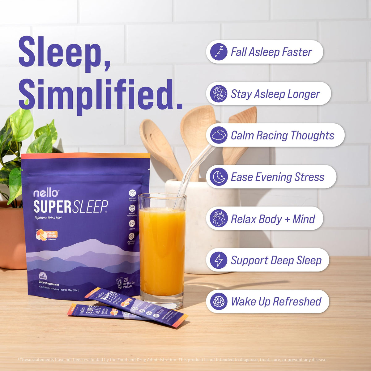 Sachet de Nello Supersleep ouvert avec poudre visible