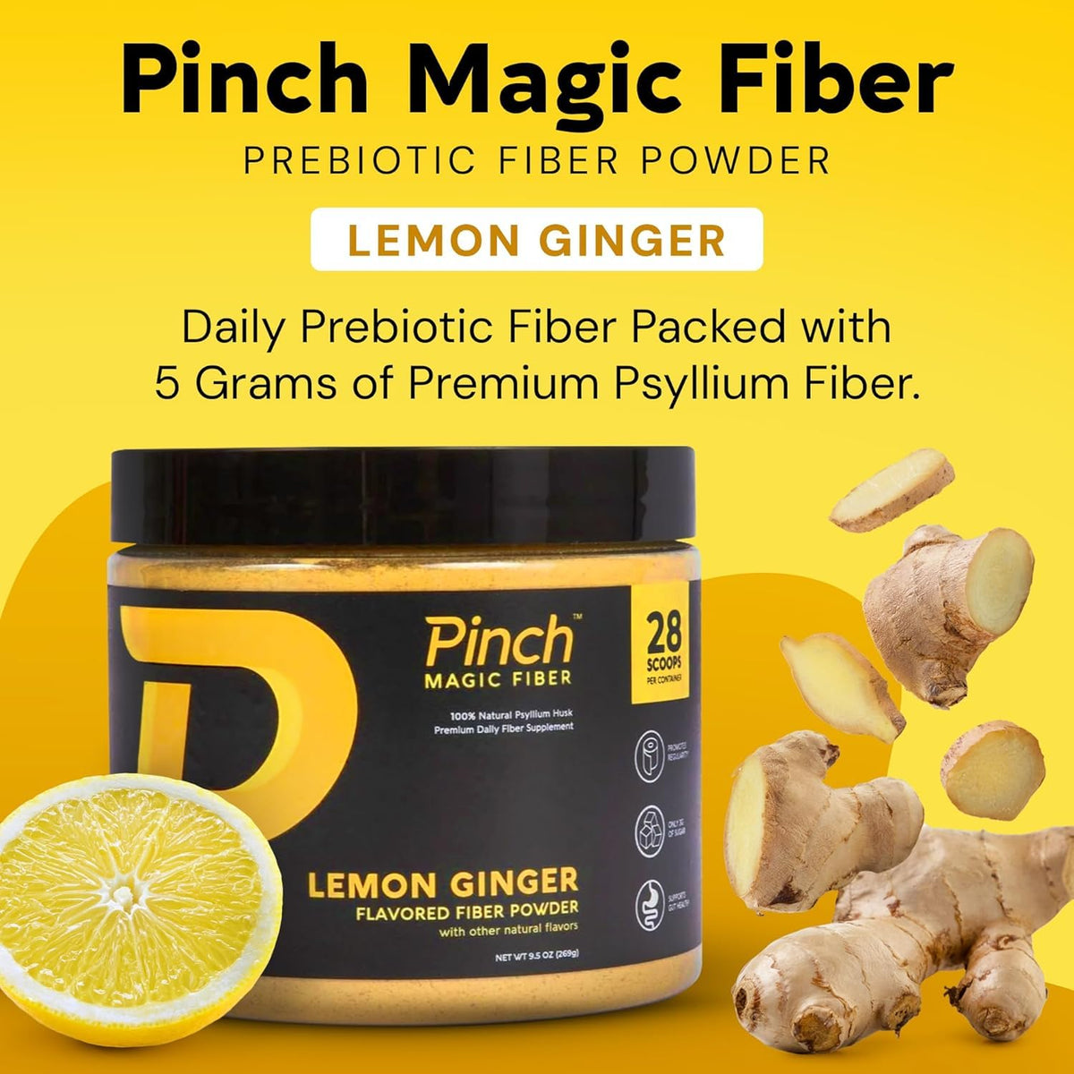 Sachet de Pinch Psyllium Husk avec étiquette visible