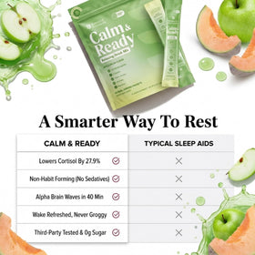 Sachet de poudre Calm & Ready Sommeil ouvert avec poudre visible
