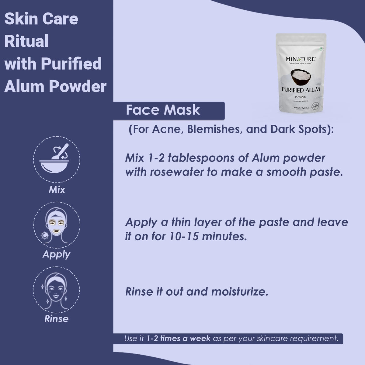 Sachet de poudre d'alun Mi Nature ouvert