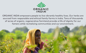 Sachet de poudre d'Ashwagandha ORGANIC INDIA ouvert