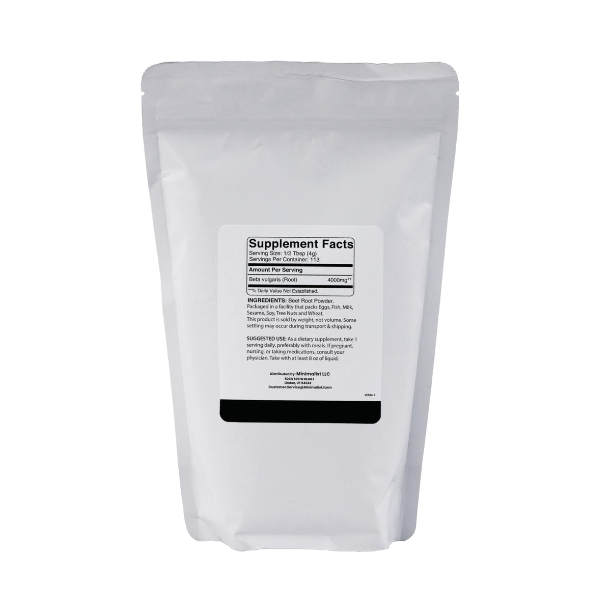 Sachet de Poudre de Betterave Minimalist ouvert avec une cuillère