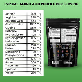 Sachet de poudre de collagène halal SHIFAA NUTRITION ouvert avec poudre visible