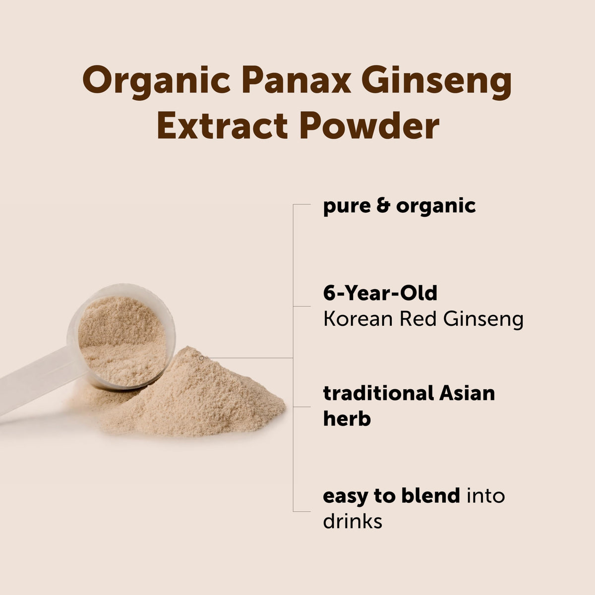 Sachet de poudre de ginseng rouge coréen Micro Ingredients, côté