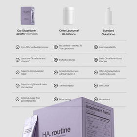 Sachet de poudre de glutathion Haroutine ouvert avec une cuillère