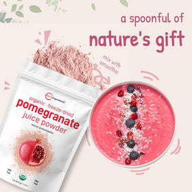 Sachet de poudre de jus de grenade bio Micro Ingredients ouvert