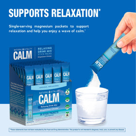 Sachet de poudre de magnésium Calm Natural Vitality ouvert